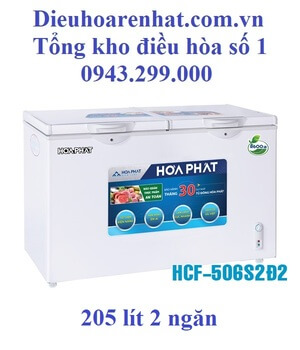 Tủ đông Hòa Phát 2 ngăn 205l dàn Đồng HCF-506S2Ð2