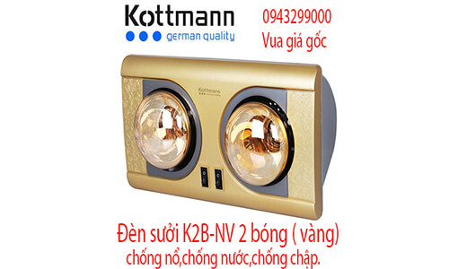 Đèn sưởi Kottmann K2B-NV 2 bóng vàng chính hãng