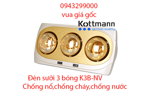 Đèn sưởi Kottmann K3B-NV 3 bóng ( vàng) chính hãng