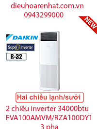 Điều hòa tủ đứng Daikin 2 chiều 34000BTU inverter 3 pha FVA100AMVM/RZA100DY1