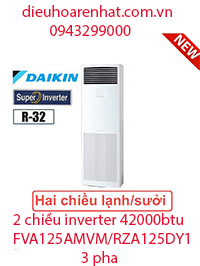 Điều hòa tủ đứng Daikin 2 chiều 42000BTU inverter 3 pha FVA125AMVM/RZA125DY1