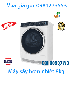 Máy sấy bơm nhiệt Electrolux 8kg EDH803Q7WB