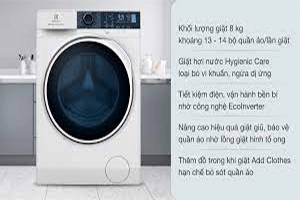 Máy giặt Electrolux lồng ngang 8Kg EWF8024P5WB Giặt đa chức năng