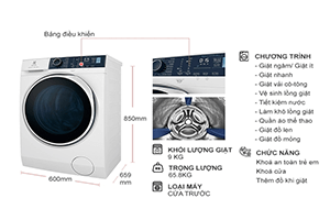 Máy giặt Electrolux lồng ngang 9Kg EWF9024P5WB nhiều chương trình giặt