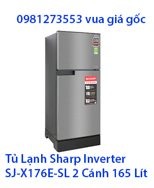 Tủ Lạnh Sharp Inverter SJ-X176E-SL 2 Cánh 165 Lít