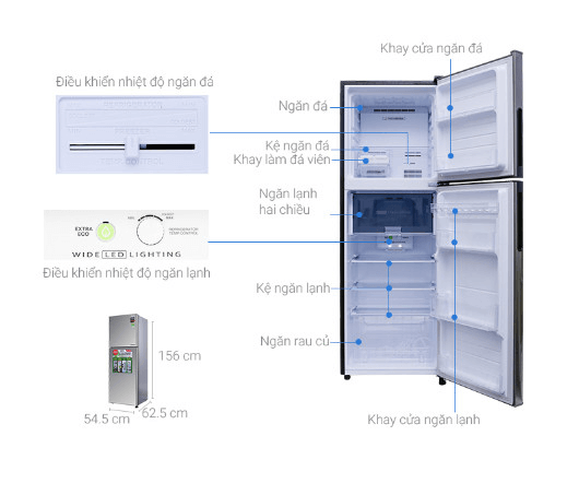 Tủ Lạnh Sharp Inverter SJ-X251E-SL 2 Cánh 241 Lít