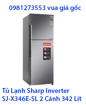 Tủ Lạnh Sharp Inverter SJ-X346E-SL 2 Cánh 342 Lít
