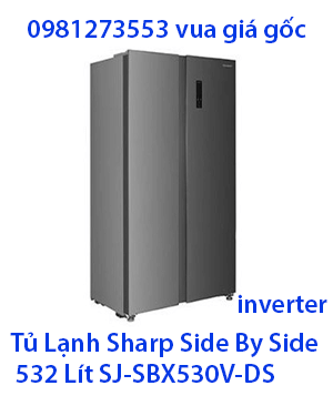 Tủ Lạnh Sharp Inverter Side By Side 532 Lít SJ-SBX530V-DS