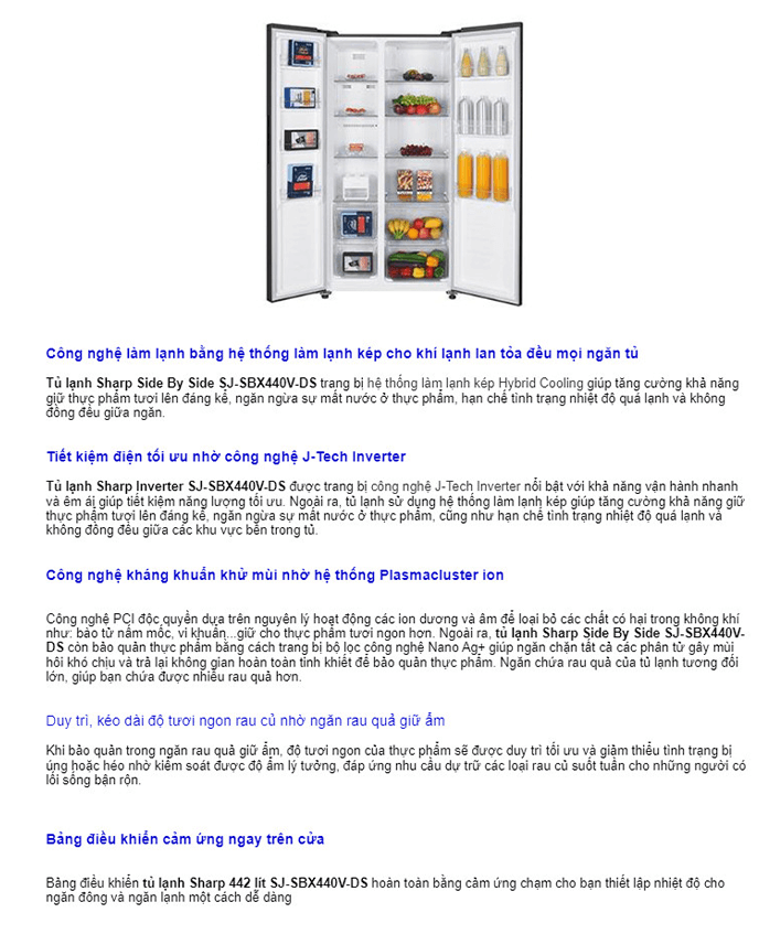 Tủ Lạnh Sharp SJ-SBX440V-DS