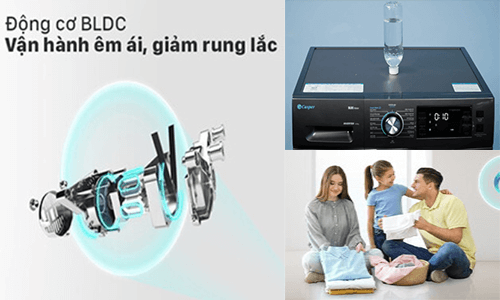 Máy giặt casper lồng ngang vận hành siêu êm