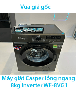 Máy giặt Casper lồng ngang 8kg inverter WF-8VG1