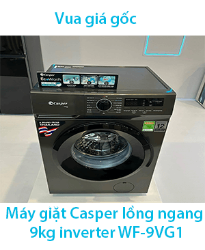 Máy giặt Casper lồng ngang 9kg inverter WF-9VG1